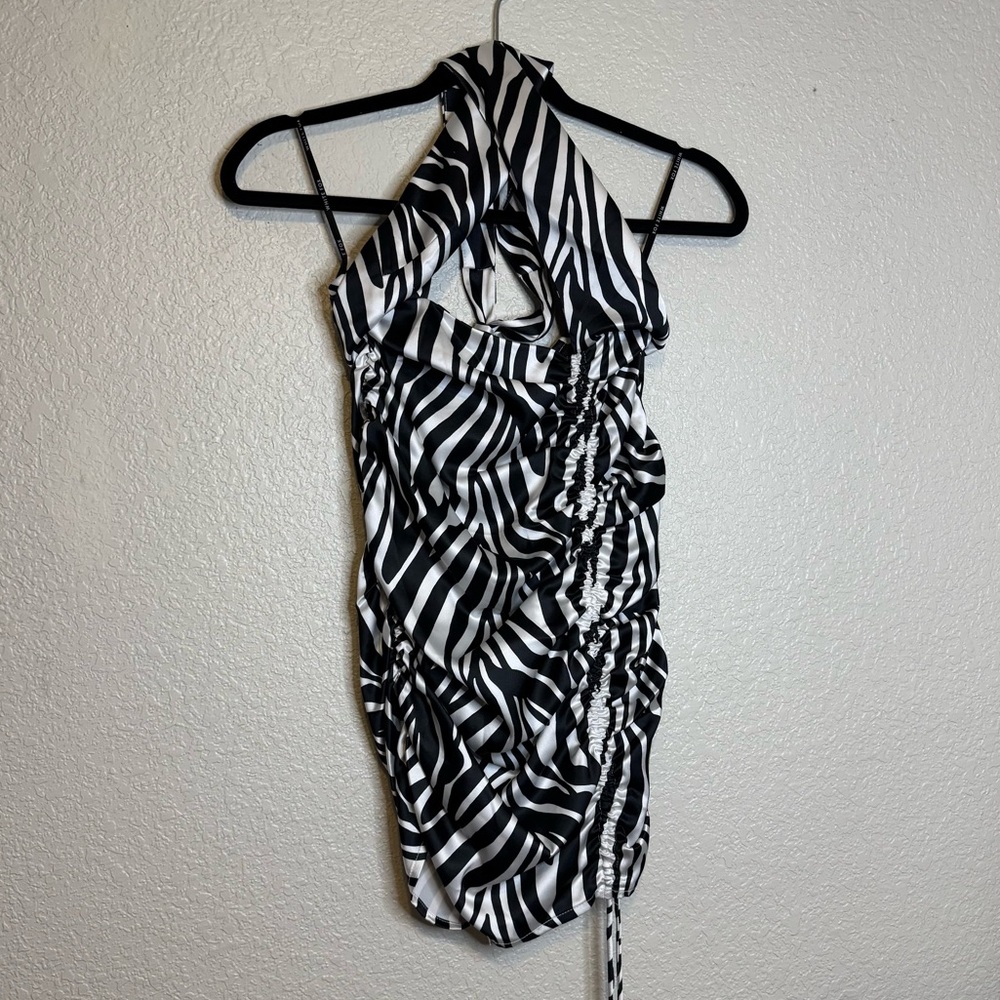 White Fox Take A Look Zebra Mini Dress